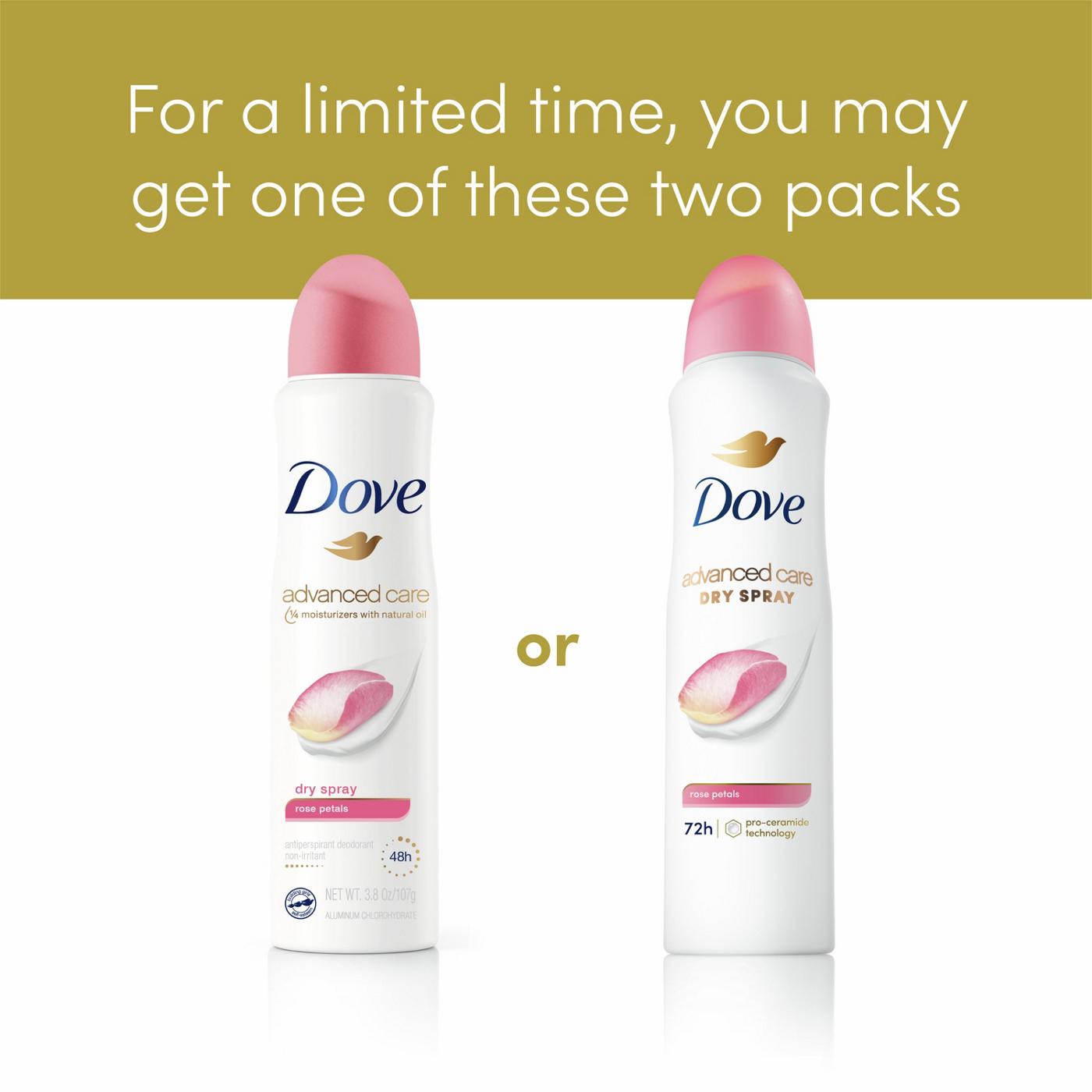 Dove Advanced Care Antiperspirant Deodorant Spray Rose Petals; image 3 of 9