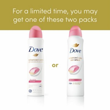 Dove Advanced Care Antiperspirant Deodorant Spray Rose Petals