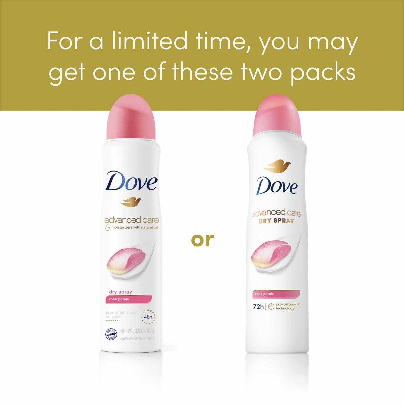 Dove Advanced Care Dry Spray Antiperspirant Deodorant Rose Petals; image 5 of 9
