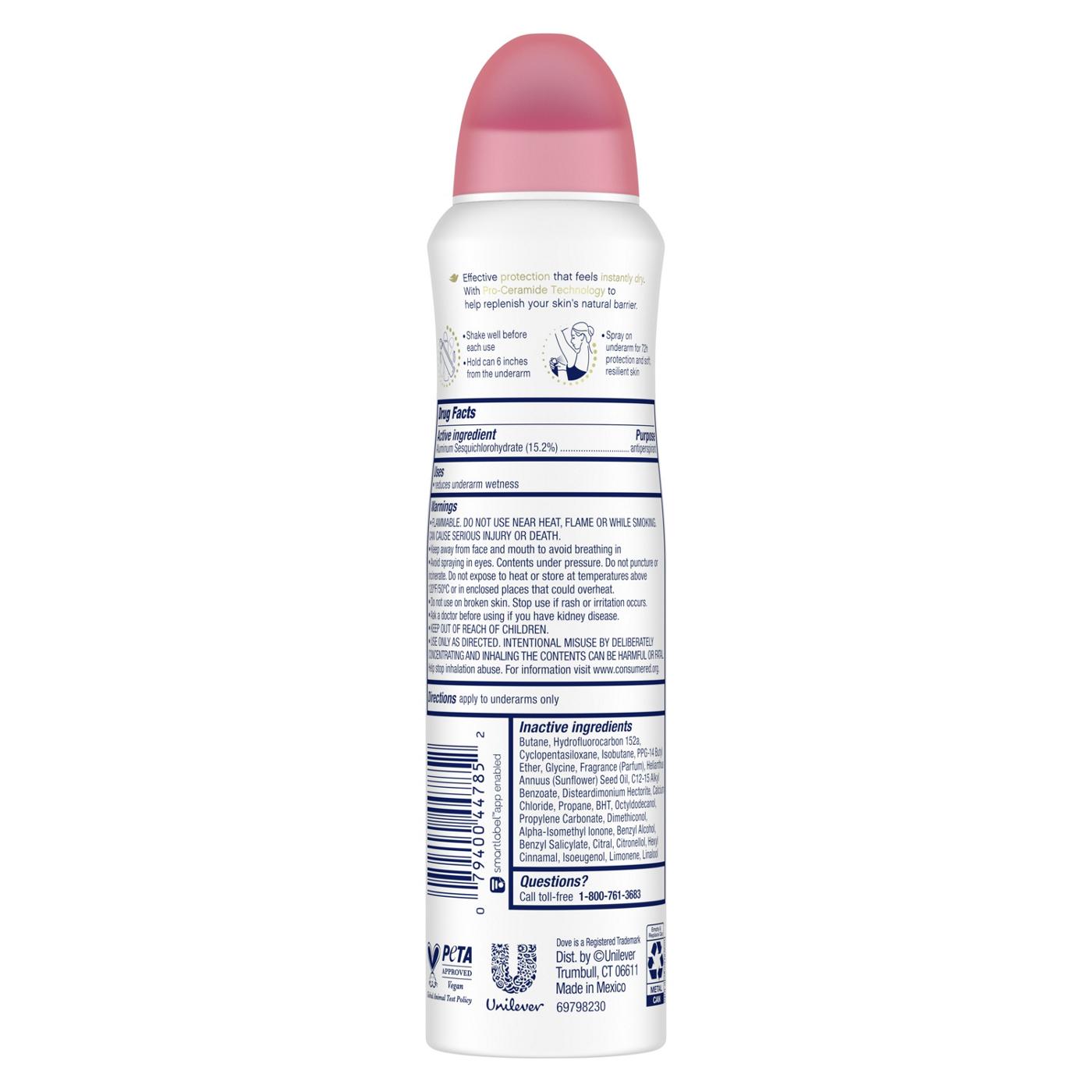 Dove Advanced Care Dry Spray Antiperspirant Deodorant Rose Petals; image 8 of 9