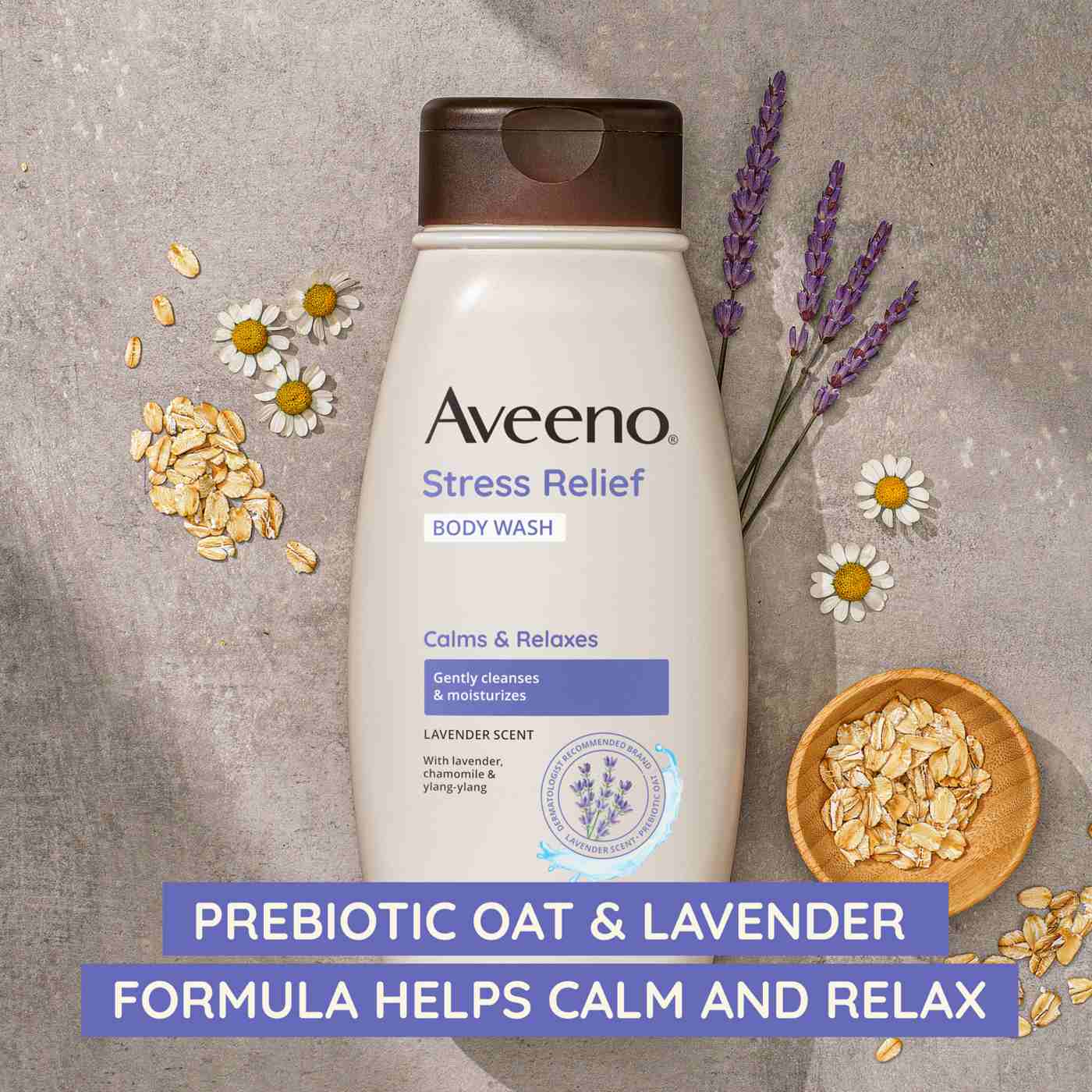 Aveeno Stress Relief Body Wash Lavender Scent Shop Body wash at HEB