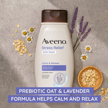 Aveeno Stress Relief Body Wash - Lavender Scent, 33 oz