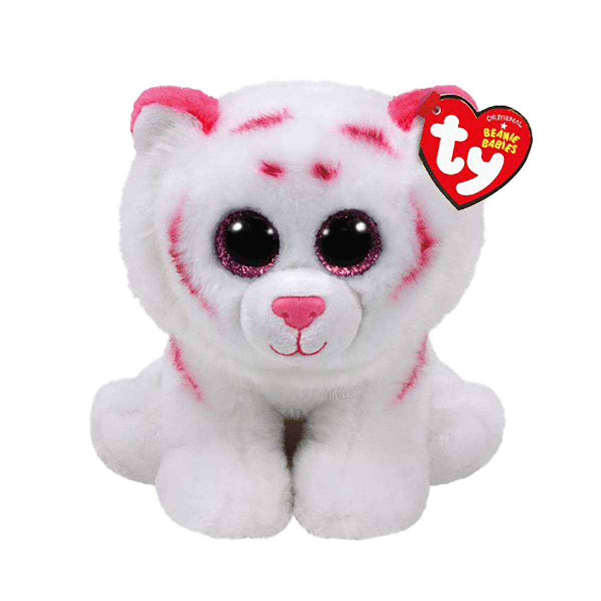 TABOR PINK/WHITE TIGER BEANIE BABIES 
