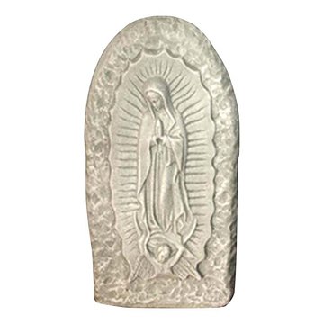 Blue Orange Pottery Lady Of Guadalupe Statue Decor