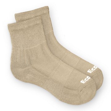 EcoSox Medium Tan Diabetic Quarter Socks, 2.6 oz