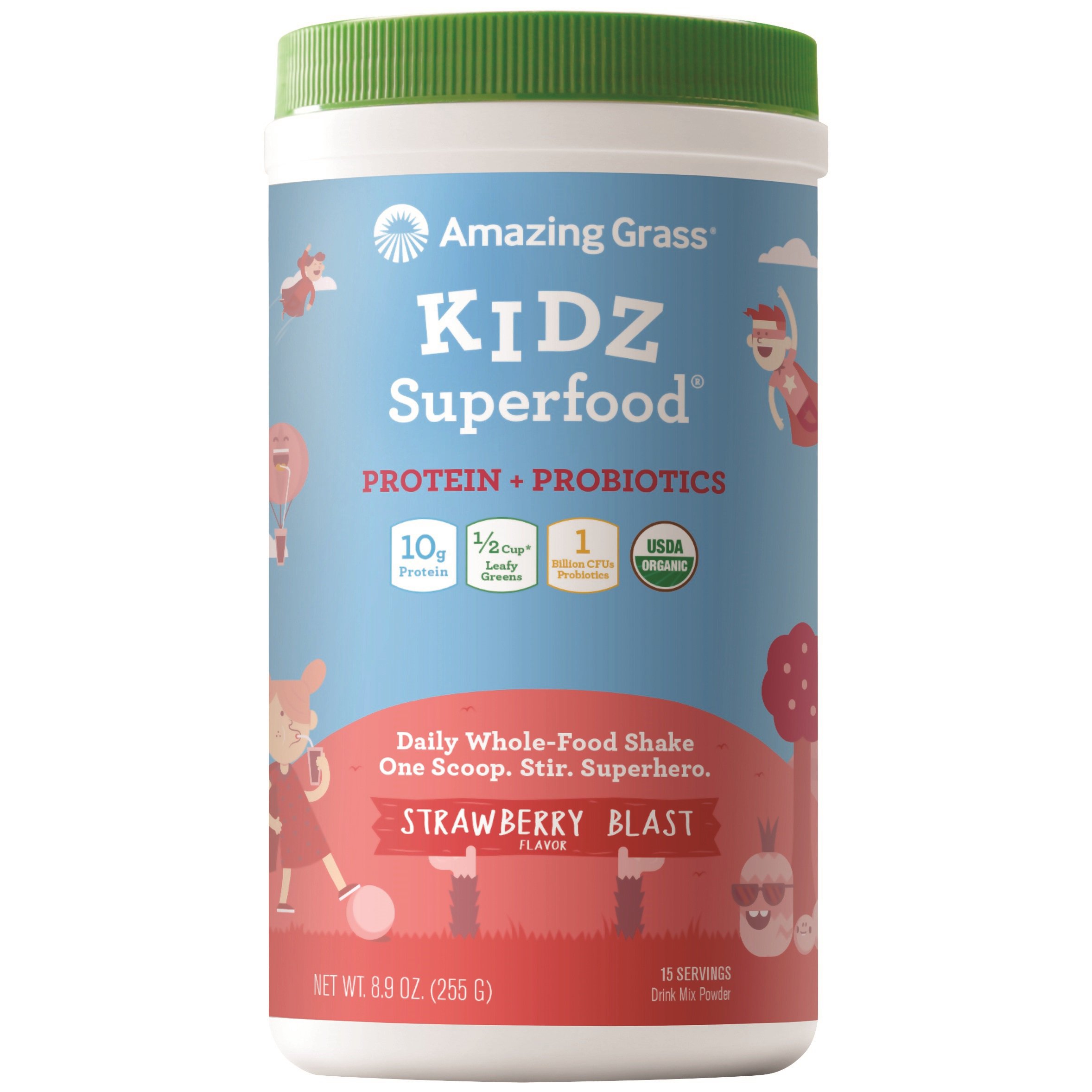 Amazing Grass Kidz Superfood Protein + Probiotics Strawberry Blast