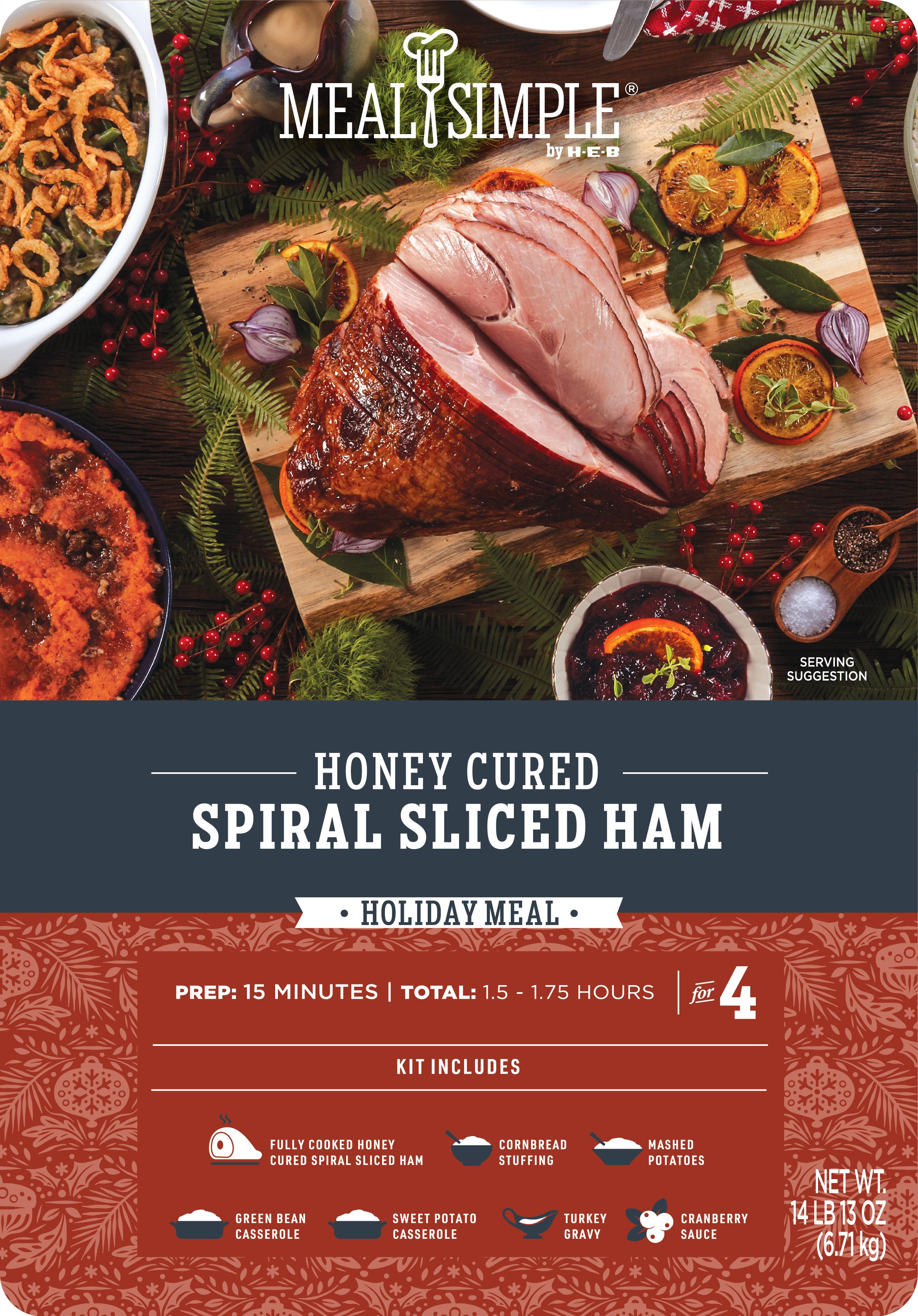 Meal Simple By H-E-B Spiral-Sliced Ham & Sides Holiday Dinner - Shop At ...