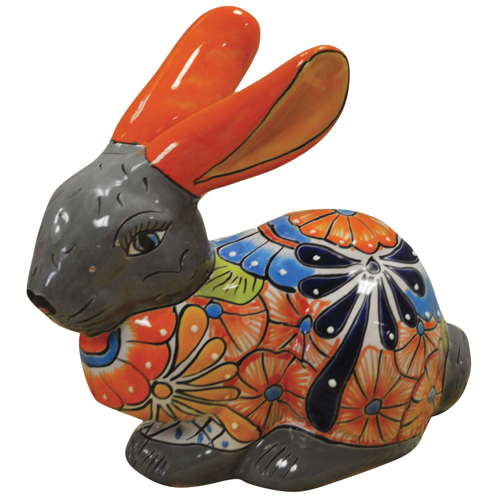 Blue Orange Pottery Rabbit Talavera - Shop Outdoor decor at H-E-B