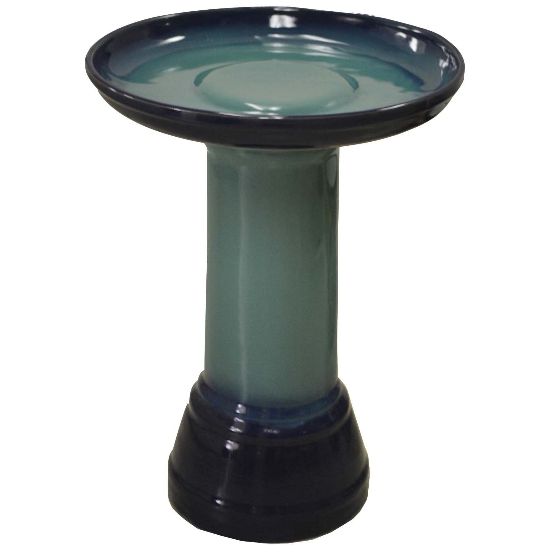 Blue Orange Pottery Blue Blue Ceramic Bird Bath - Shop ...