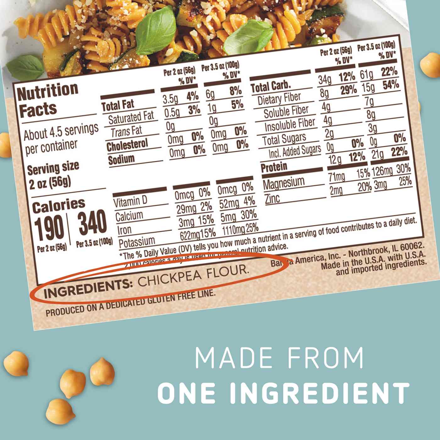 Barilla 12g Protein Chickpea Rotini Pasta; image 4 of 6