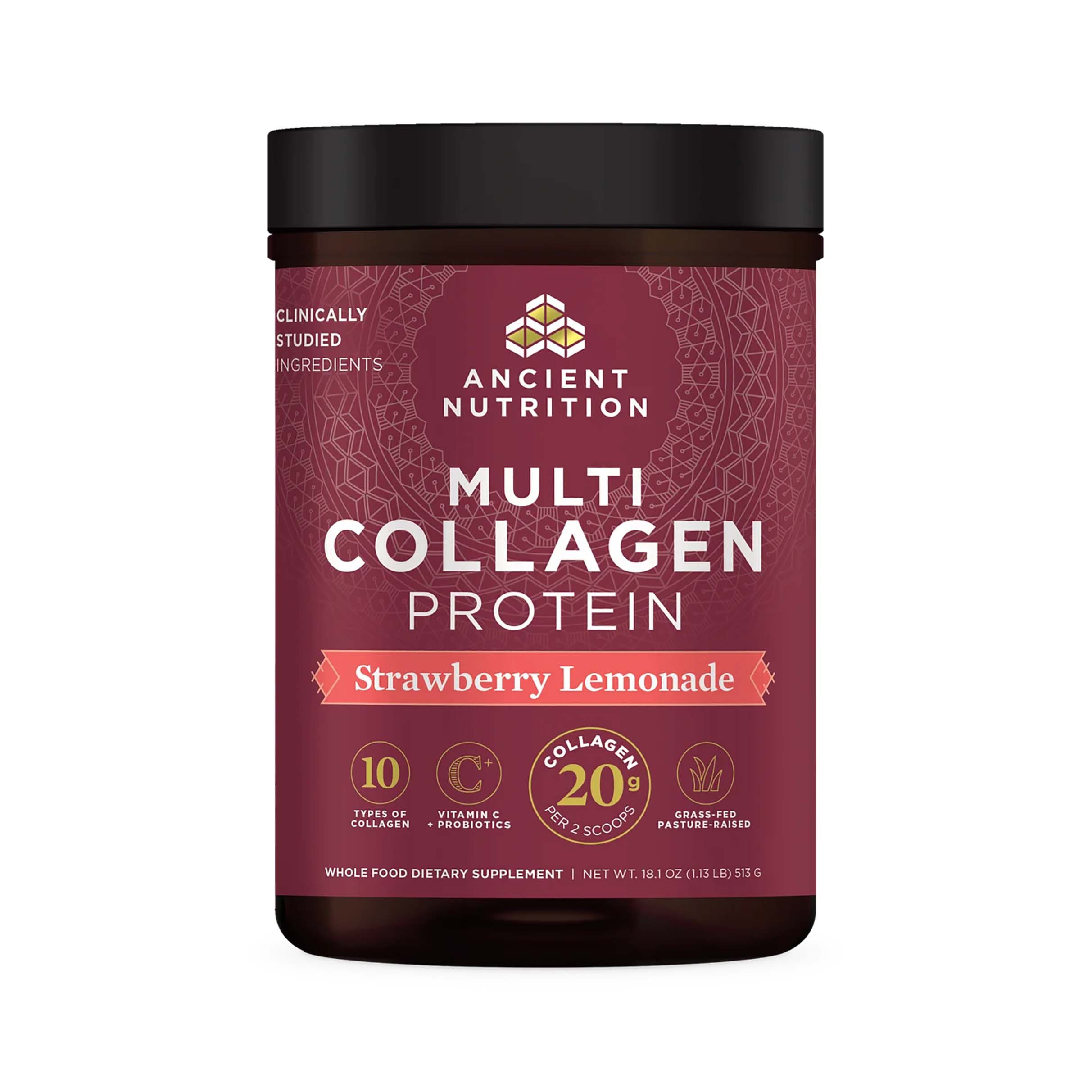 Ancient Nutrition Multi Collagen Protein - Strawberry Lemonade, 18.1 oz