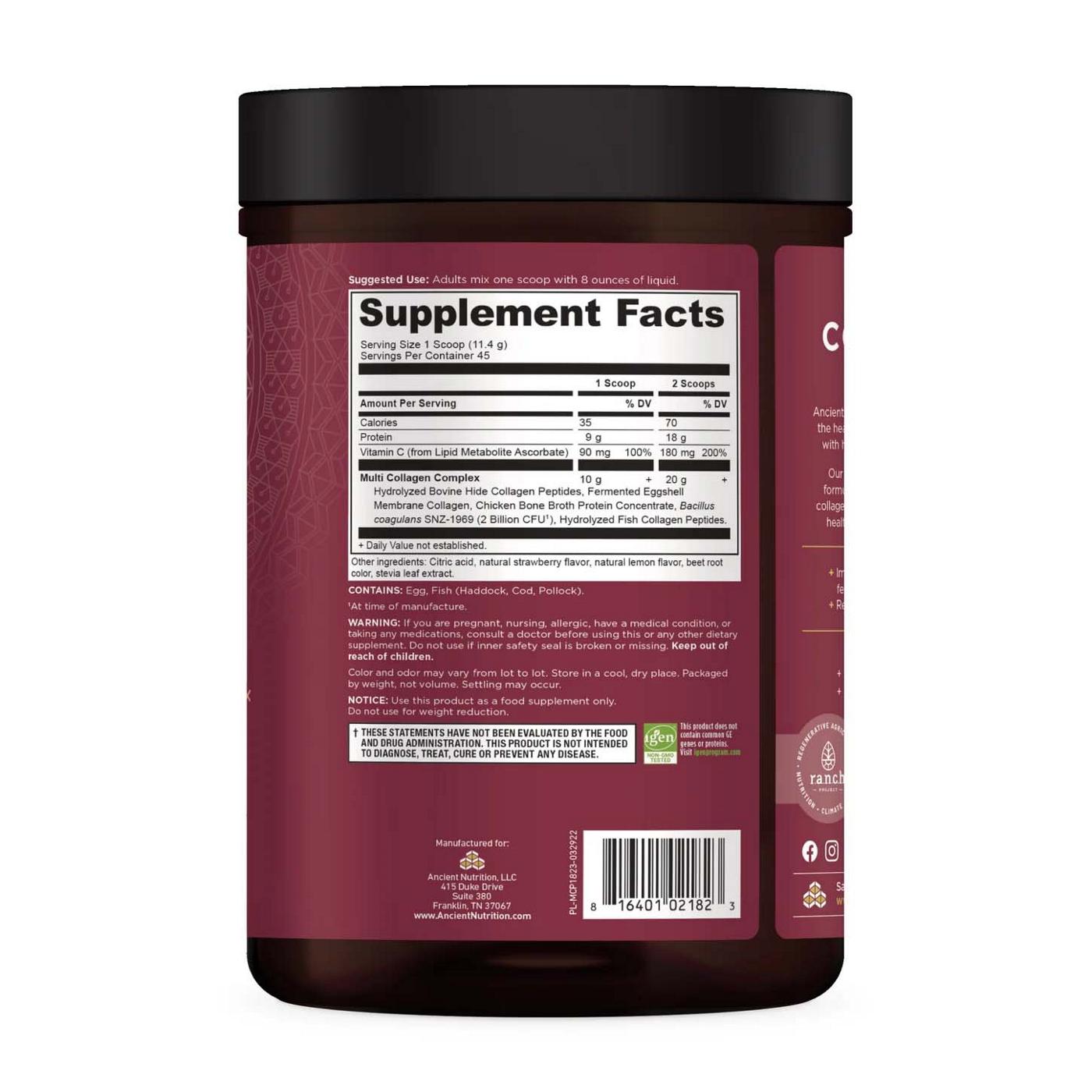 Ancient Nutrition Multi Collagen Protein Supplement - Strawberry Lemonade; image 3 of 8