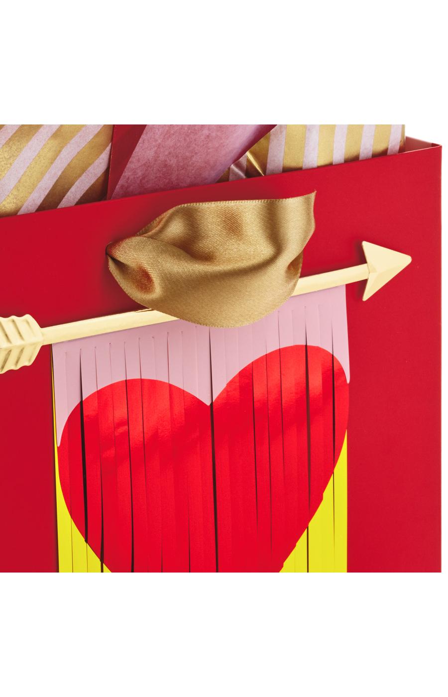 Hallmark Small Valentine's Day Gift Bag with Tissue Paper (Red Happy  Valentine's Day, Gold Heart)