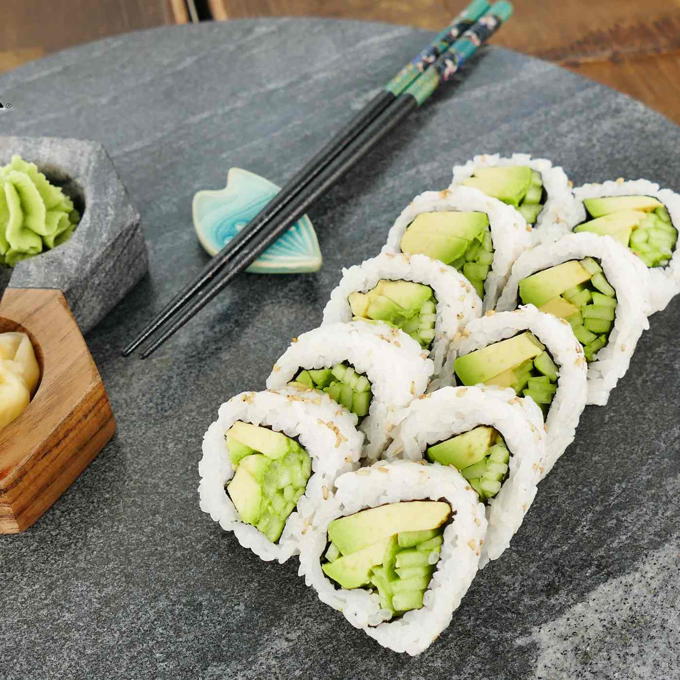 H-E-B Sushiya Avocado Cucumber Maki Sushi Roll; image 3 of 3