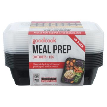 GoodCook Meal Prep Containers & Lids, 10 Pk, 4 cup
