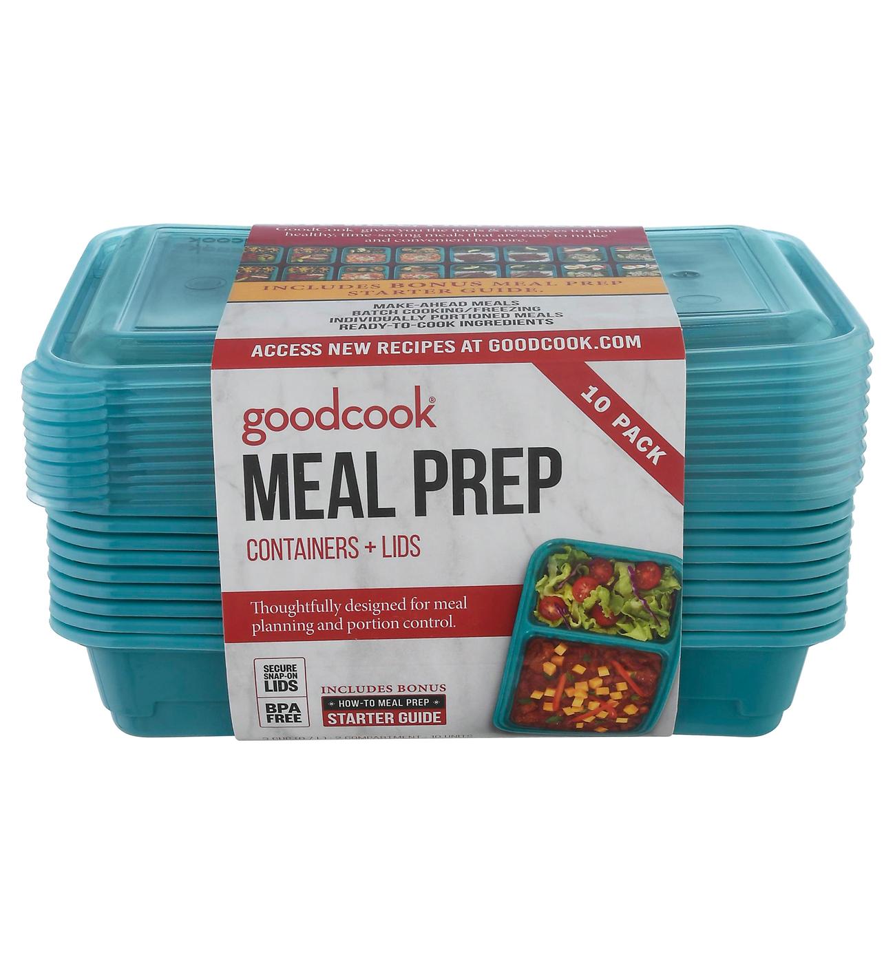GoodCook 2 Compartment Rectangle Meal Prep Containers; image 1 of 5