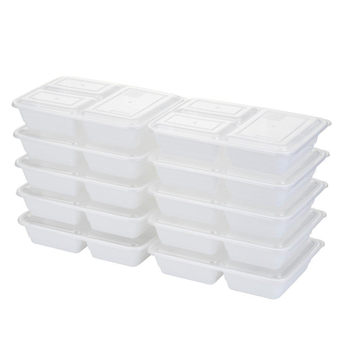 GoodCook 3 Compartment Rectangle Meal Prep Containers - Thumbnail 3