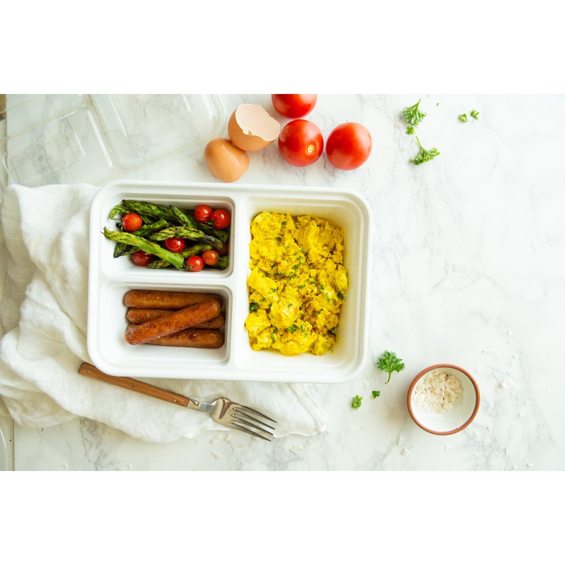 GoodCook 3 Compartment Rectangle Meal Prep Containers - Thumbnail 4