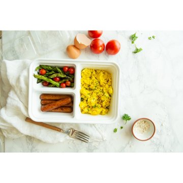 GoodCook 3 Compartment Rectangle Meal Prep Containers, 10 pk