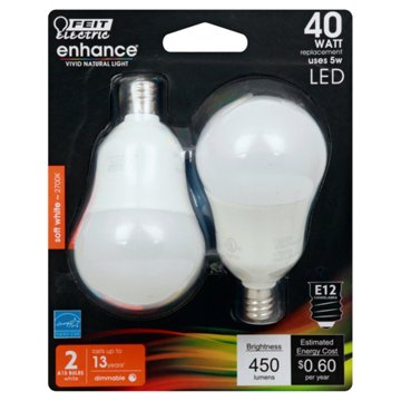 Feit Electric Enhance A15 40-Watt LED Light Bulbs - Soft White, 2 pk