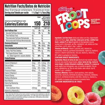 Kellogg's Froot Loops Original Breakfast Cereal - Mega Size, 24.7 oz