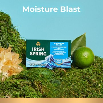 Irish Spring Moisture Blast Deodorant Bar Soap for Men
