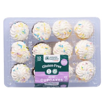 Higher Harvest by H-E-B Gluten Free Mini Cupcakes - Chocolate & Vanilla, 12 ct