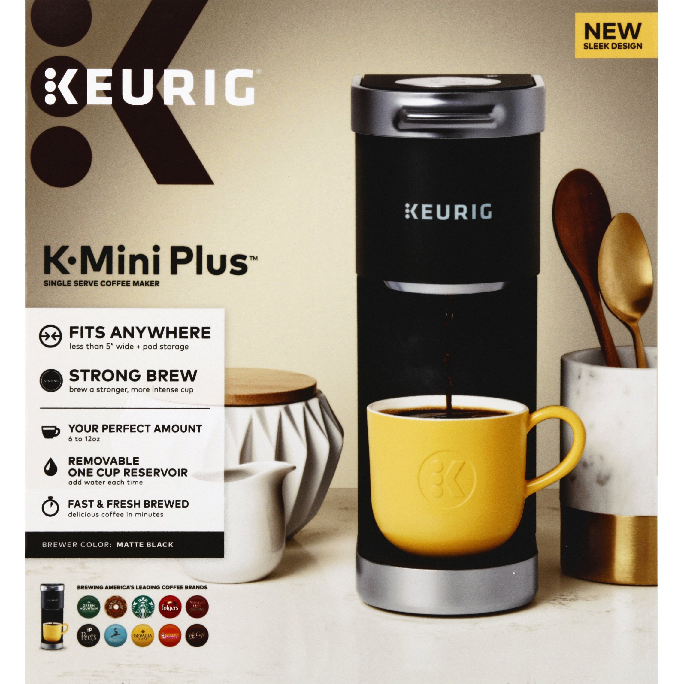 Single Serve K-Cup Brewer, K-Mini Coffee Maker, 6 to 12 Oz. Brew Sizes,  Black