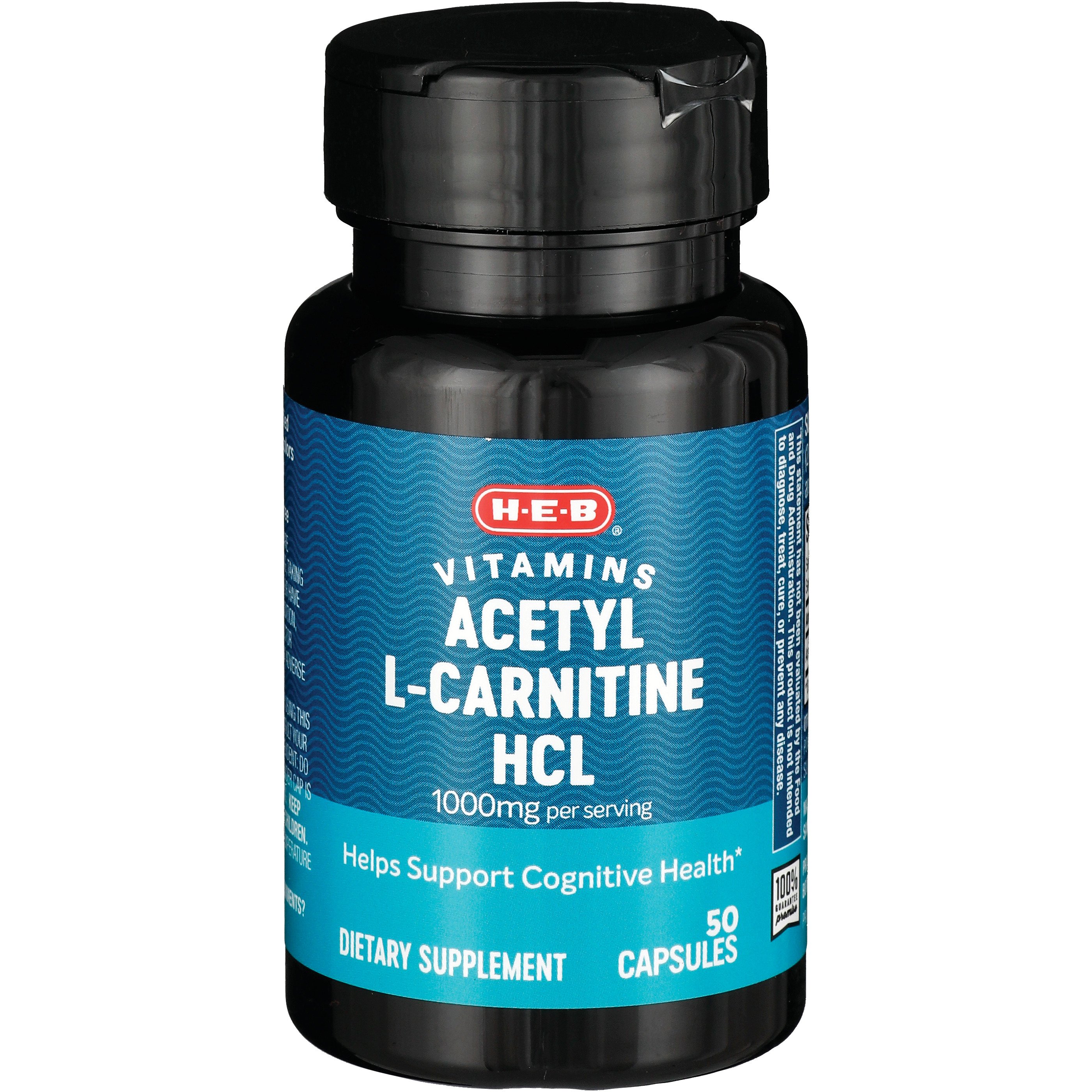 H-E-B Vitamins Acetyl L-Carnitine HCL 1000 mg Capsules, 60 ct