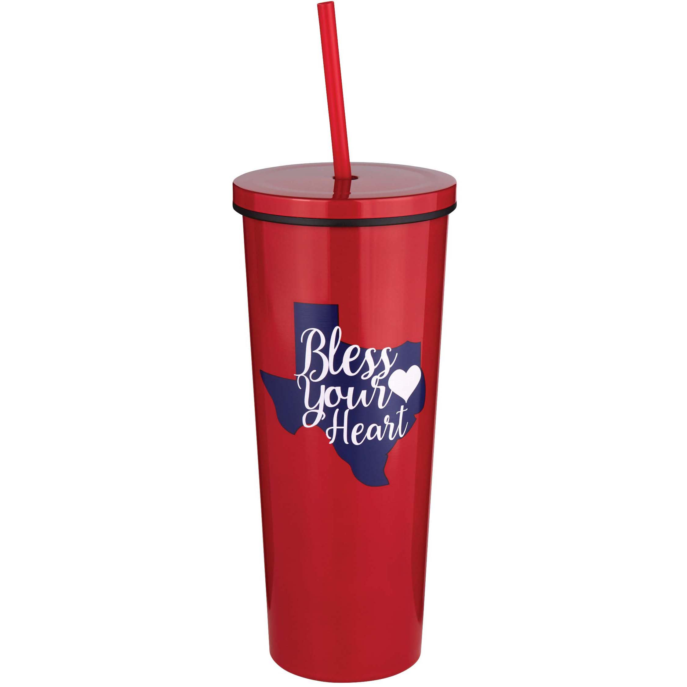 Haven & Key Stainless Steel Texas Bless Straw Tumbler Shop Travel