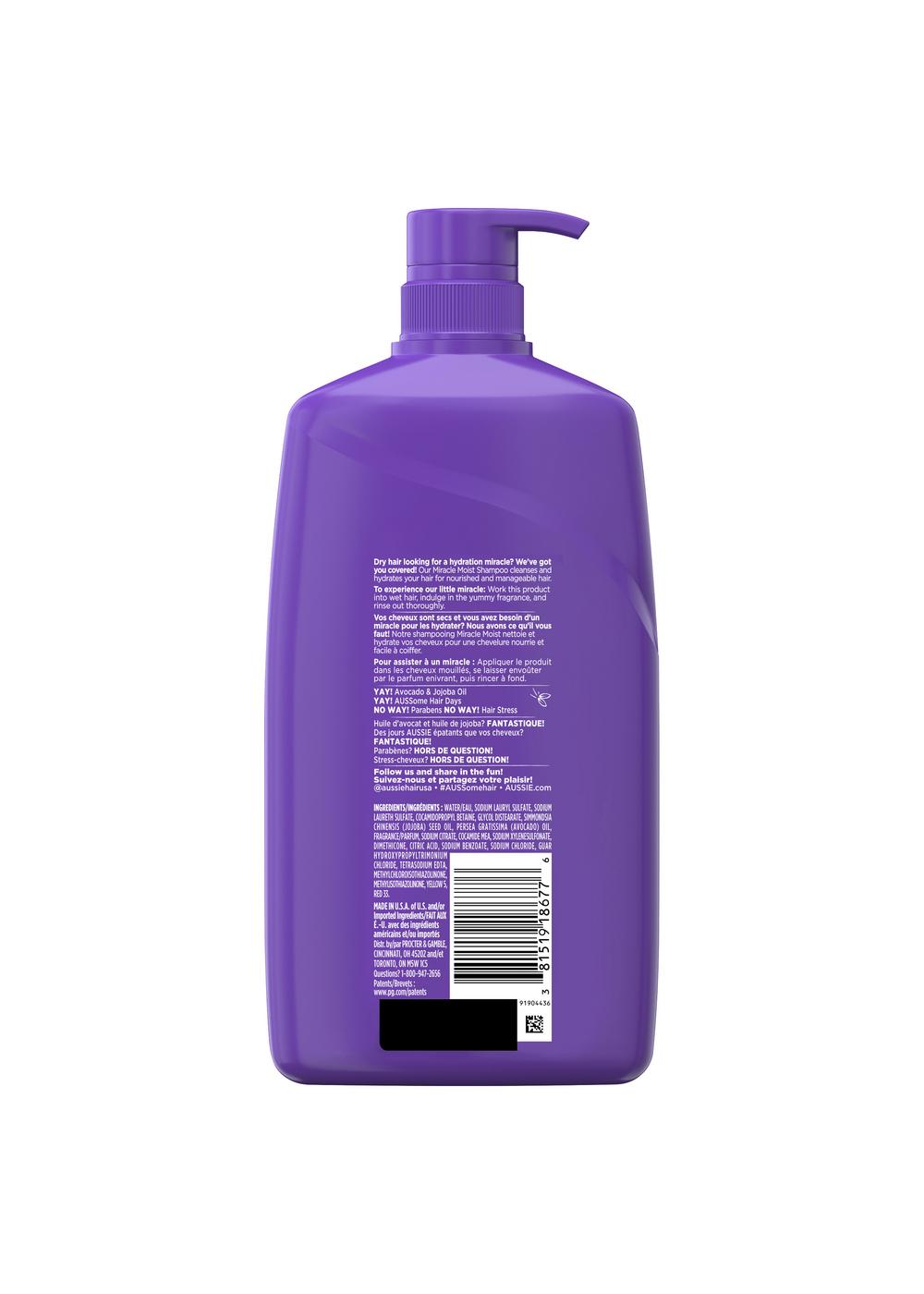Aussie Miracle Moist Shampoo - Avocado & Jojoba Oil; image 5 of 9