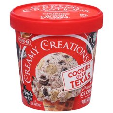 H-E-B Creamy Creations Cookies Over Texas Ice Cream, 1 pt | Low