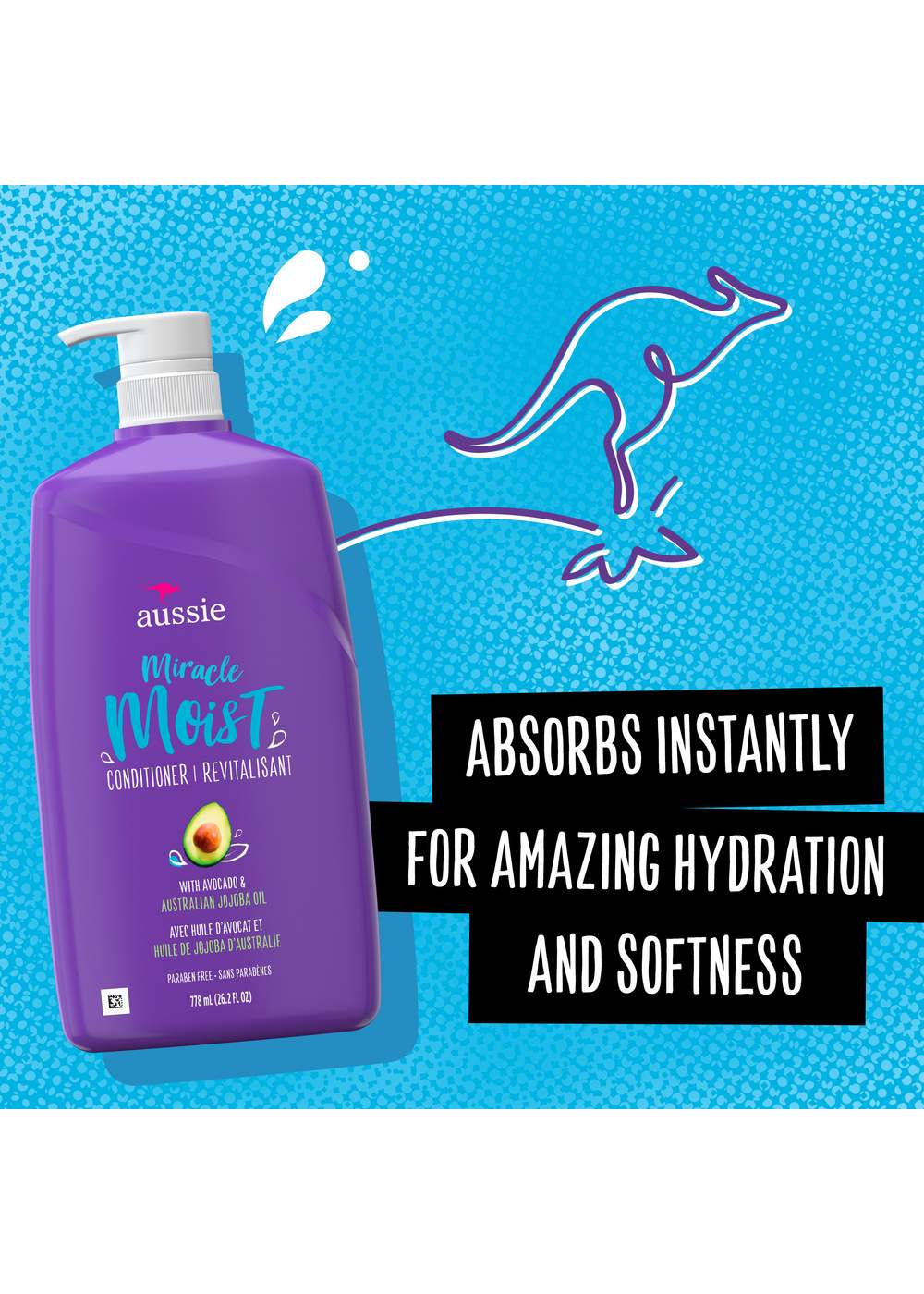 Aussie Miracle Moist Conditioner -  Avocado & Jojoba Oil; image 3 of 8