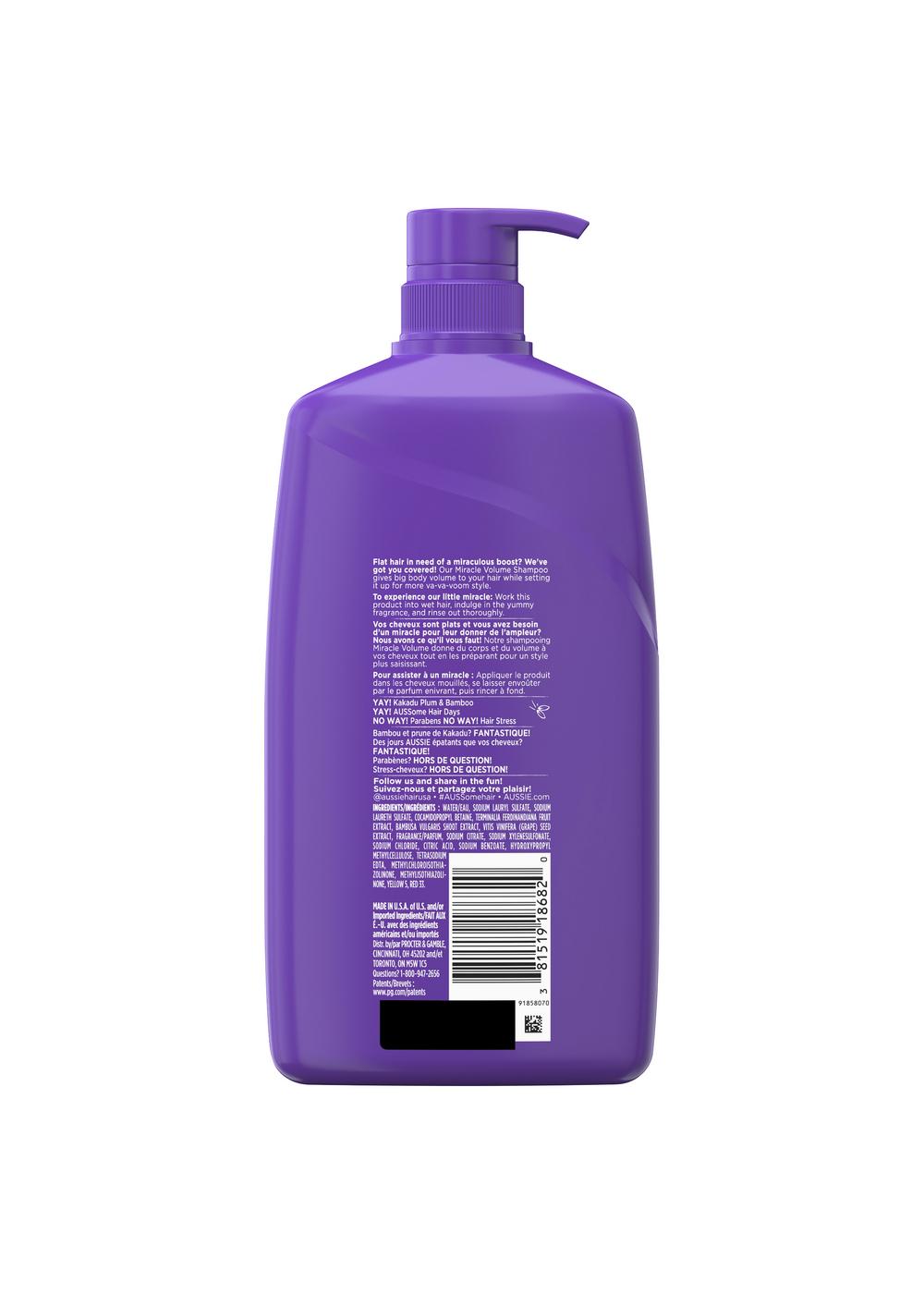 Aussie Miracle Volume Shampoo - Bamboo & Plum; image 2 of 9