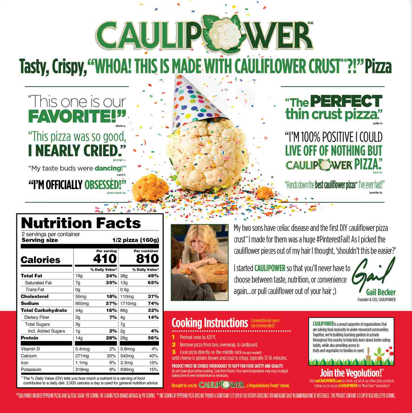 Caulipower Cauliflower Crust Frozen Pizza - Uncured Pepperoni; image 2 of 2