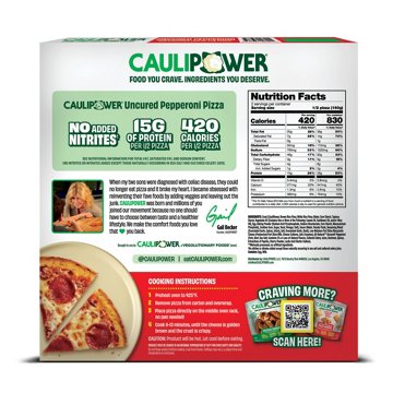Caulipower Uncured Pepperoni Cauliflower Crust Gluten Free Frozen Pizza