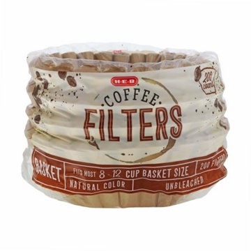 H-E-B Basket Coffee Filters - Natural Color, 200 ct