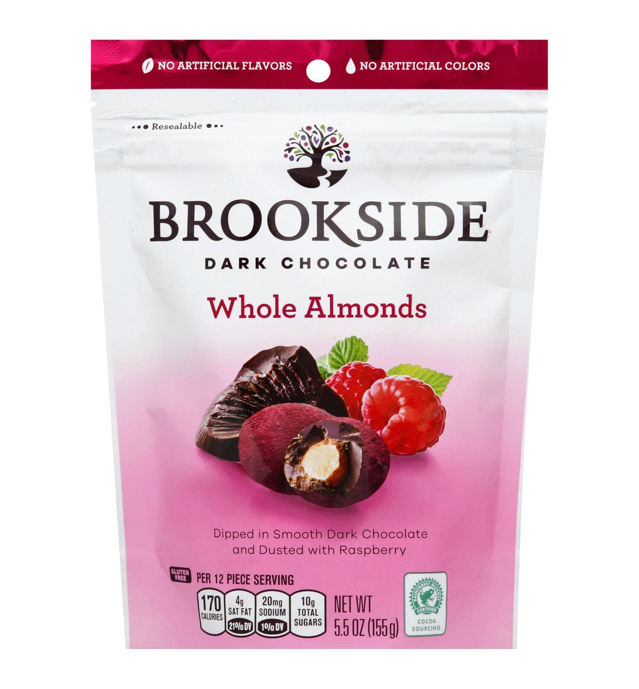 Brookside Dark Chocolate Whole Almonds with Raspberry Dust Shop Candy