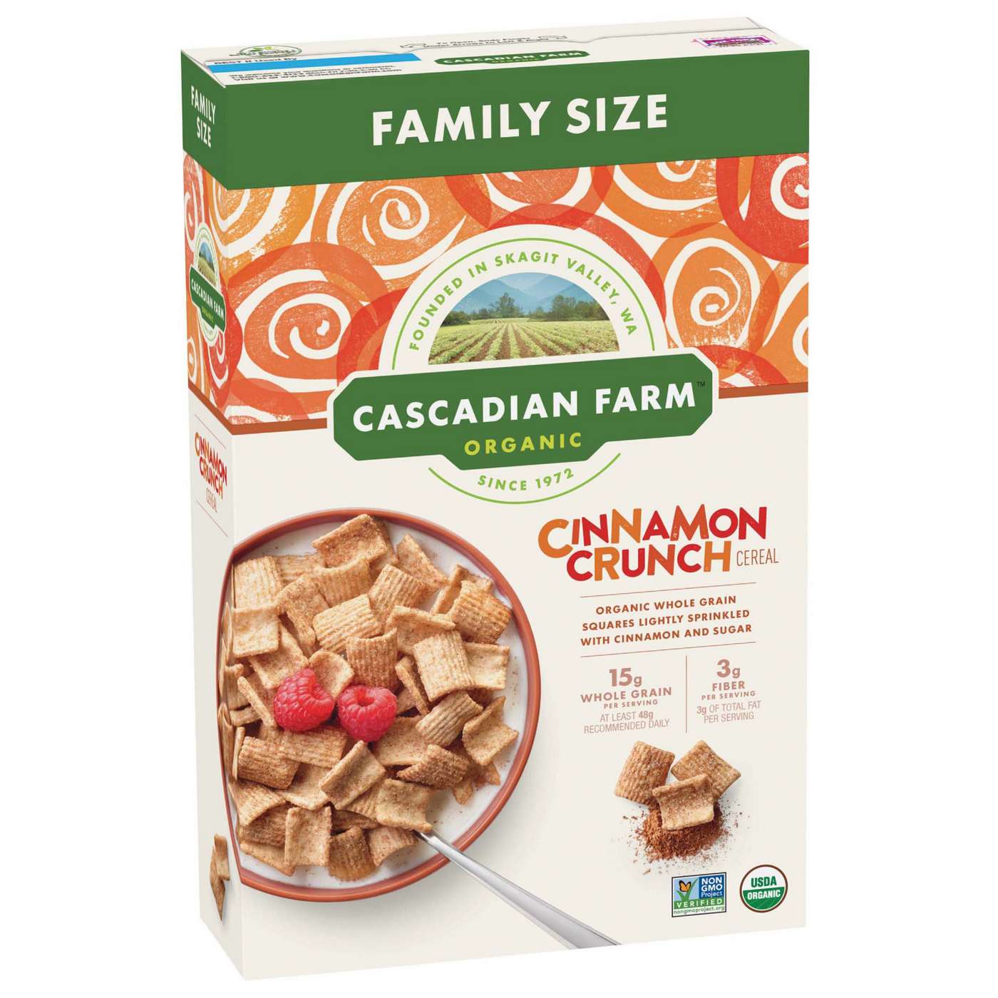 Cascadian Farm Organic Cinnamon Crunch Cereal Family Size; image 2 of 2