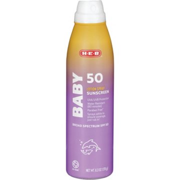 H-E-B Baby Broad Spectrum Sunscreen Spray – SPF 50, 5.5 oz