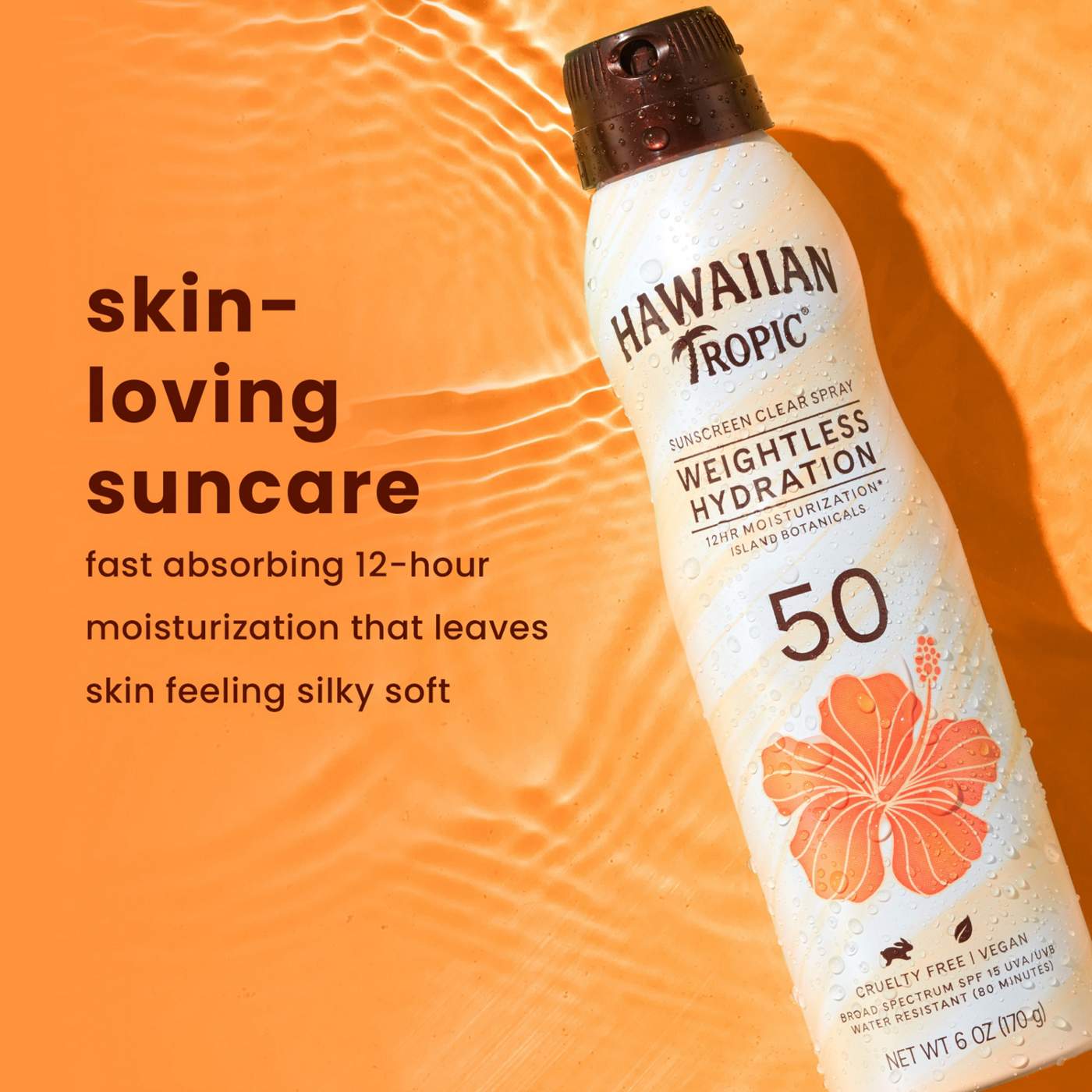Hawaiian Tropic Weightless Hydration Clear Sunscreen Spray - SPF 50; image 5 of 8