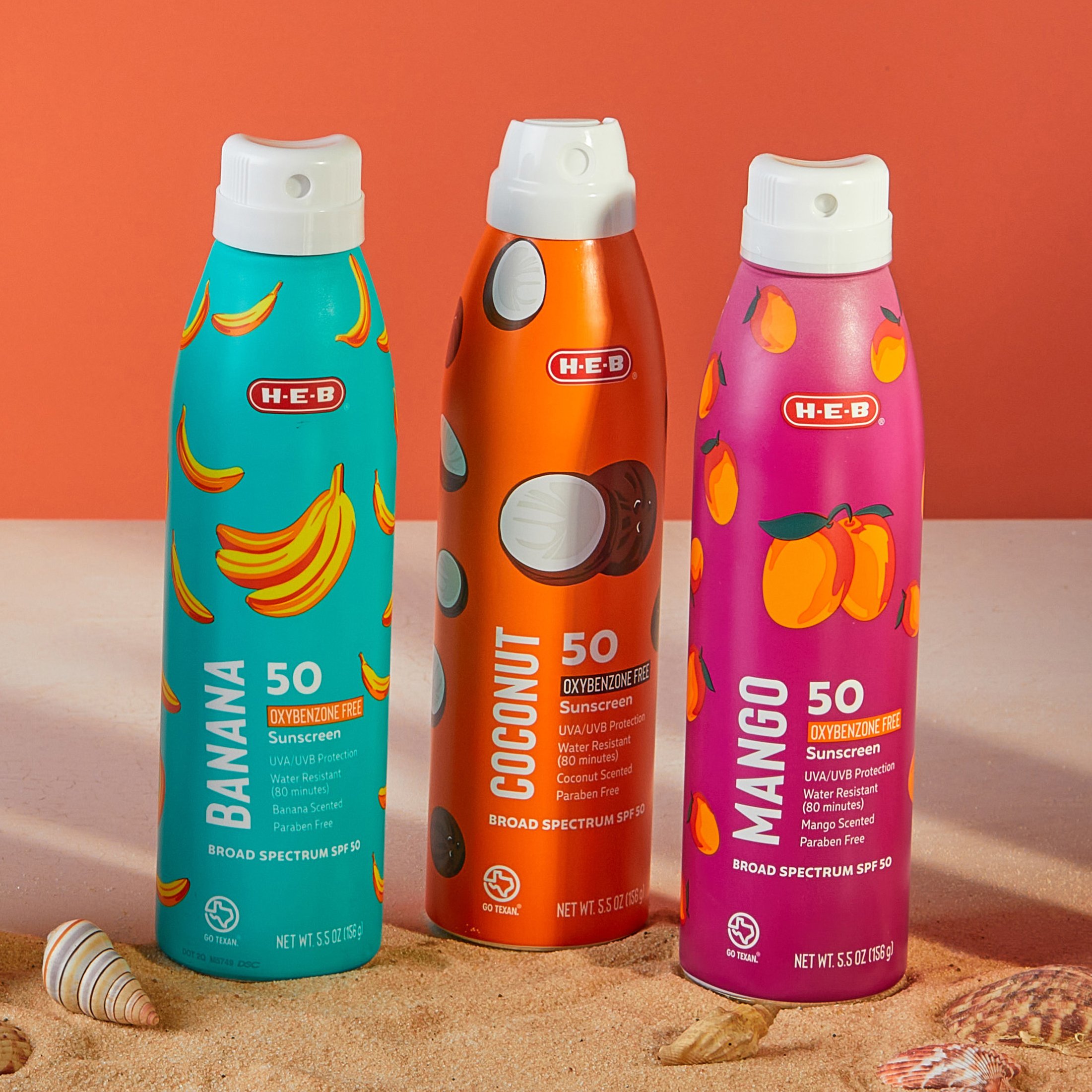 H-E-B SPF 50 Banana Sunscreen Spray - Oxybenzone Free - Shop