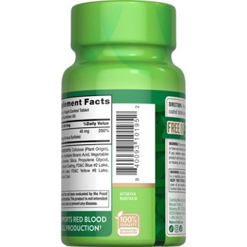 Nature's Truth Slow Release Iron 45 mg Coated Tablets, 60