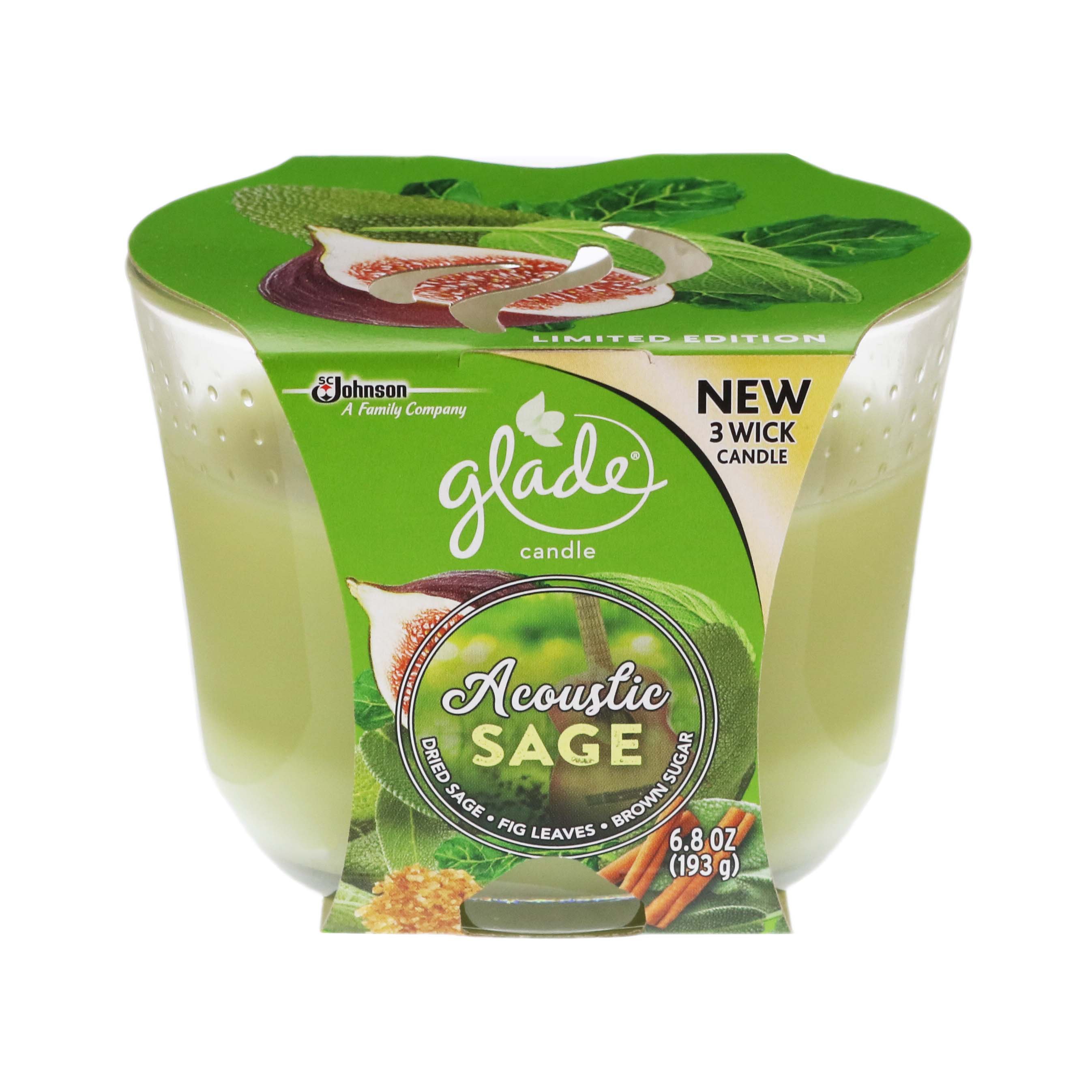 Glade 3 Wick Candle Acoustic Sage Shop Candles at HEB