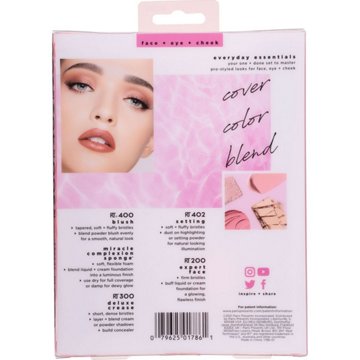 Real Techniques Everyday Essentials Makeup Sponge & Brushes for Face + Eye + Cheek