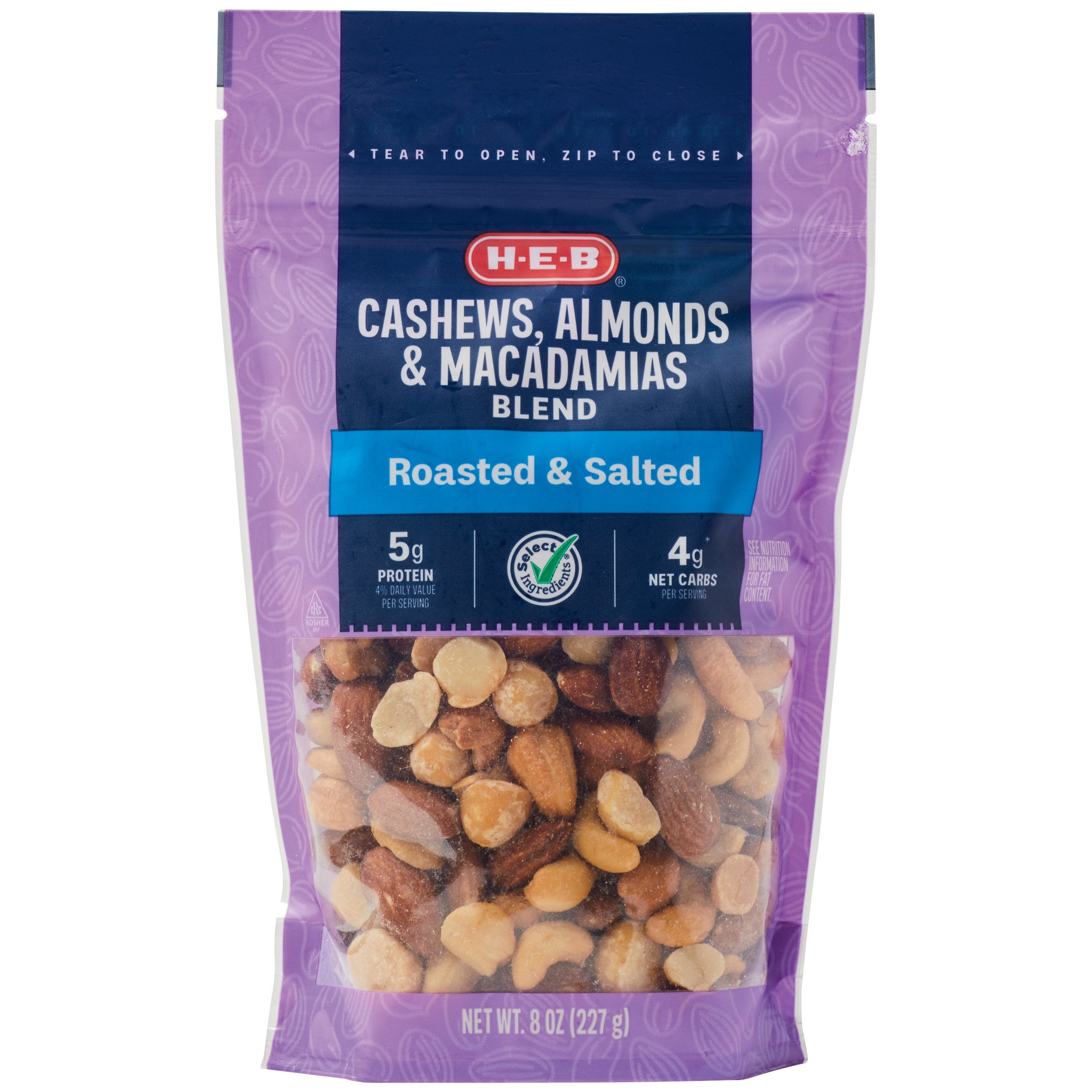 H-E-B Salted Roasted Cashews, Almonds & Macadamia Nuts - Shop Nuts ...