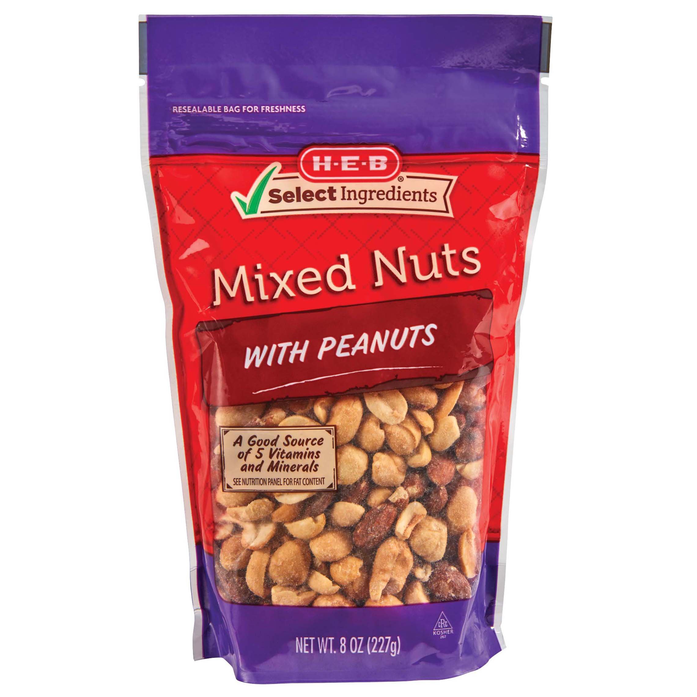 H-E-B Select Ingredients Mixed Nuts With Peanuts - Shop Nuts & Seeds At ...