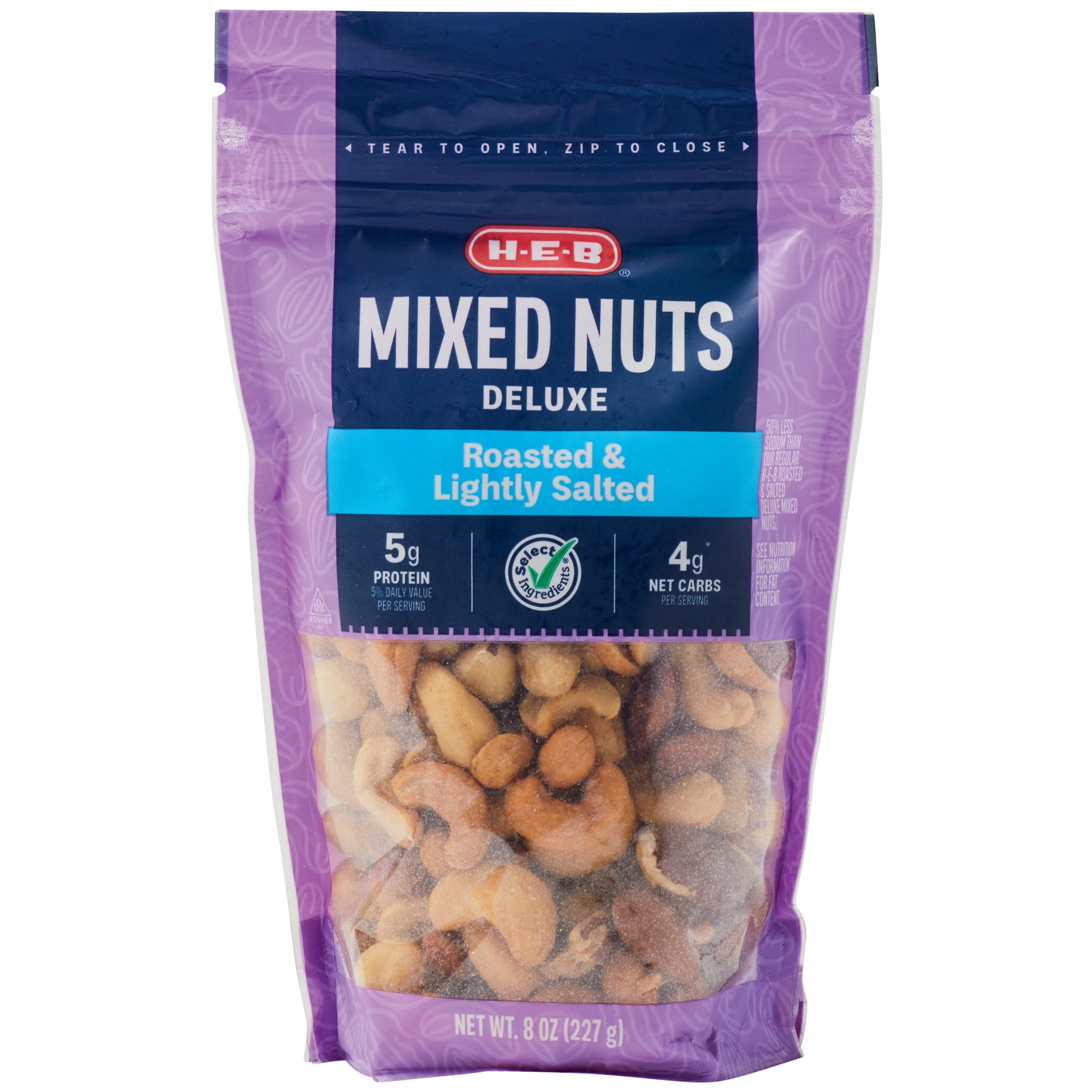 HEB Select Ingredients Lightly Salted Deluxe Mixed Nuts Shop Snacks