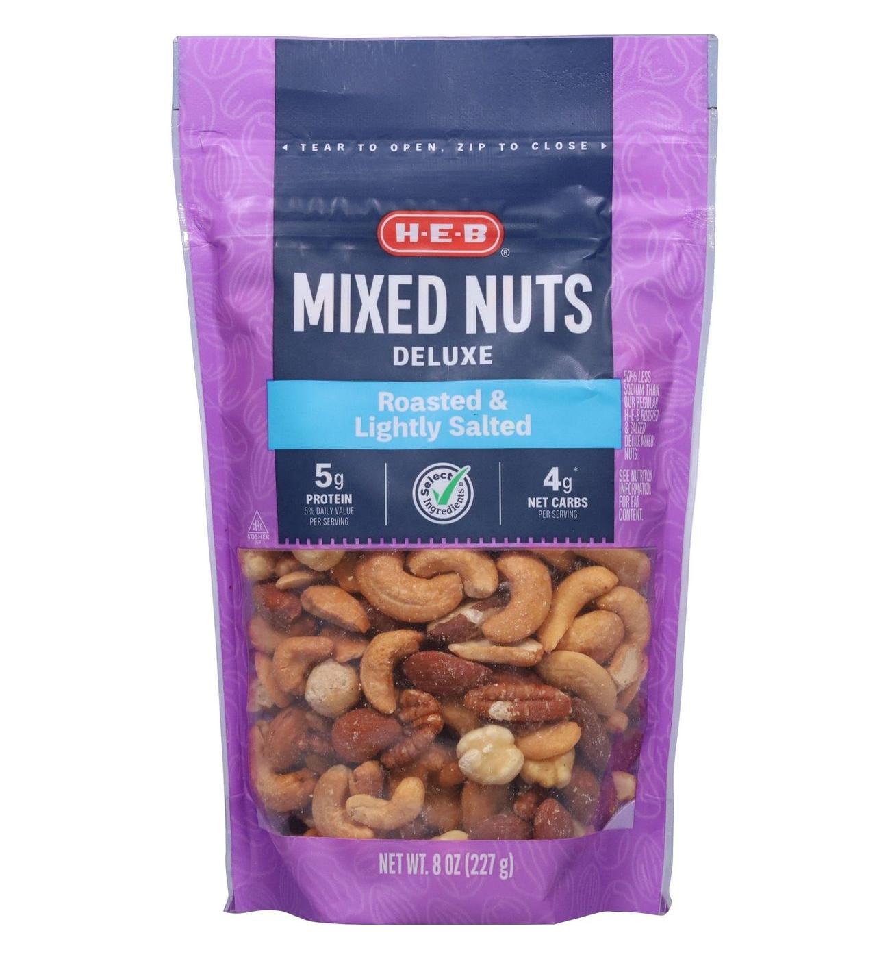 H-E-B Deluxe Lightly Salted Roasted Mixed Nuts; image 5 of 5