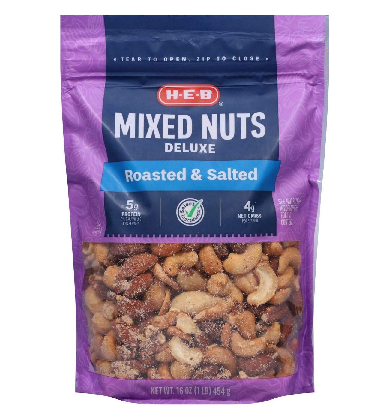 H-E-B Deluxe Salted Roasted Mixed Nuts; image 1 of 5